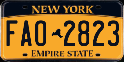 NY license plate FAO2823