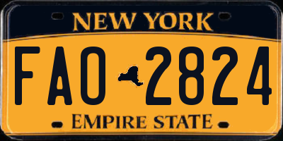 NY license plate FAO2824