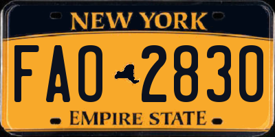 NY license plate FAO2830