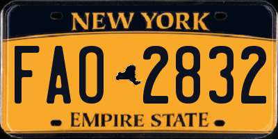 NY license plate FAO2832