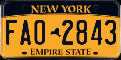 NY license plate FAO2843