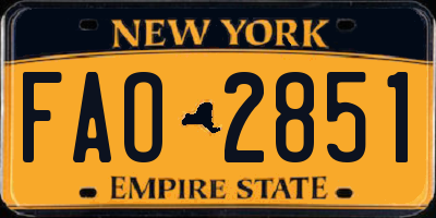 NY license plate FAO2851