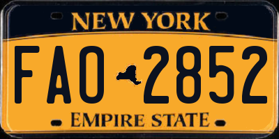 NY license plate FAO2852