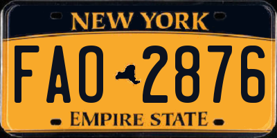 NY license plate FAO2876