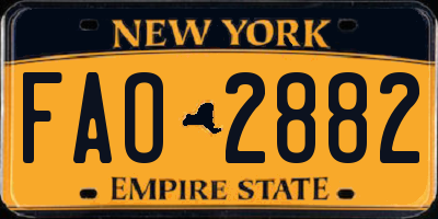 NY license plate FAO2882