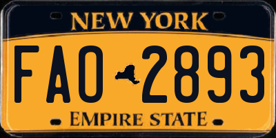 NY license plate FAO2893