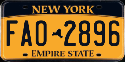 NY license plate FAO2896