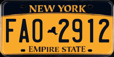 NY license plate FAO2912