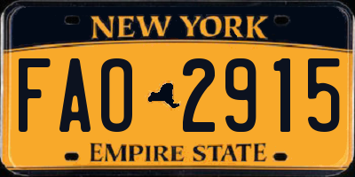 NY license plate FAO2915