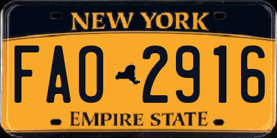 NY license plate FAO2916