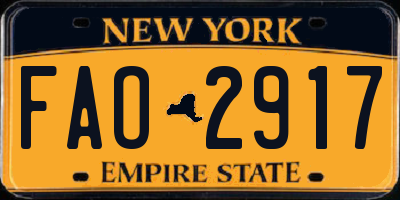 NY license plate FAO2917