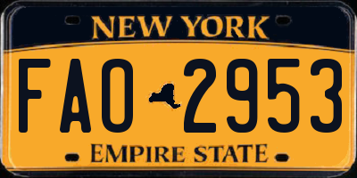 NY license plate FAO2953