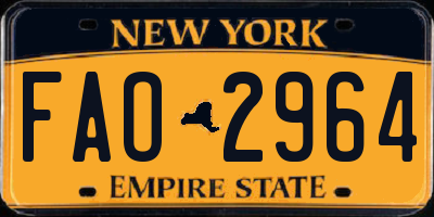 NY license plate FAO2964