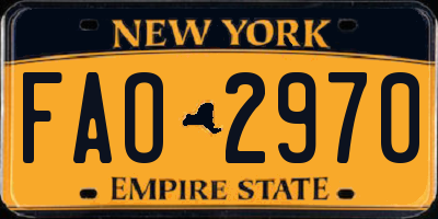 NY license plate FAO2970