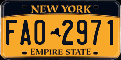 NY license plate FAO2971
