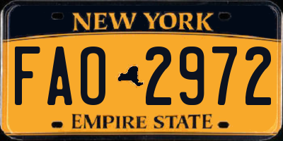 NY license plate FAO2972