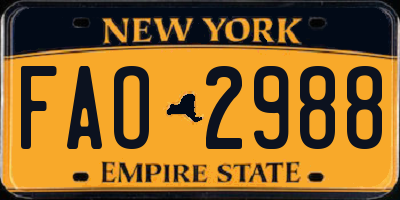 NY license plate FAO2988