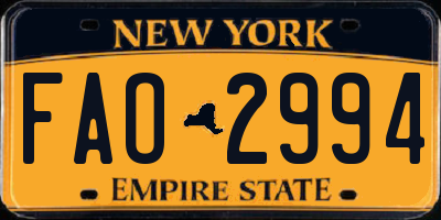 NY license plate FAO2994
