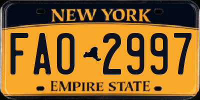 NY license plate FAO2997