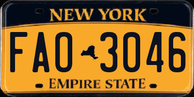 NY license plate FAO3046