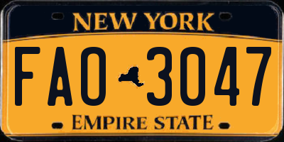 NY license plate FAO3047