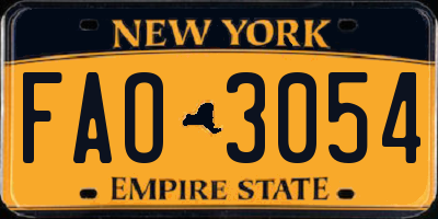 NY license plate FAO3054