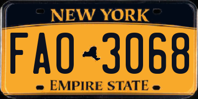 NY license plate FAO3068