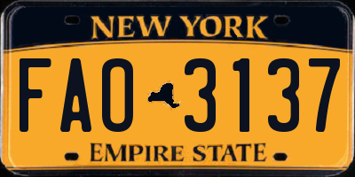 NY license plate FAO3137
