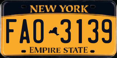NY license plate FAO3139