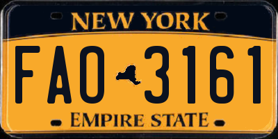 NY license plate FAO3161