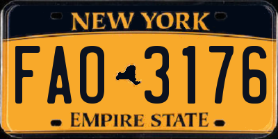 NY license plate FAO3176