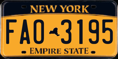 NY license plate FAO3195