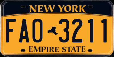 NY license plate FAO3211