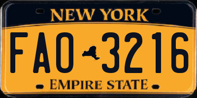 NY license plate FAO3216