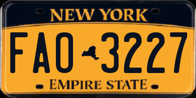 NY license plate FAO3227