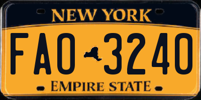 NY license plate FAO3240