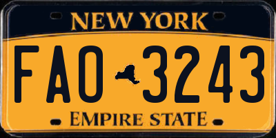 NY license plate FAO3243