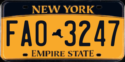 NY license plate FAO3247