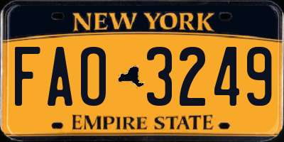 NY license plate FAO3249