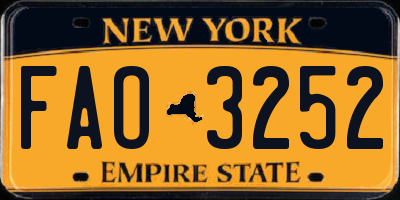 NY license plate FAO3252