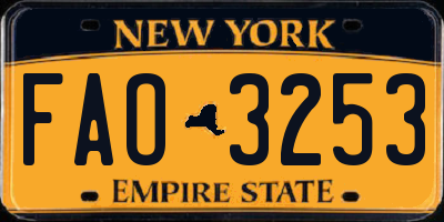 NY license plate FAO3253
