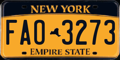 NY license plate FAO3273