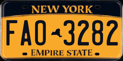 NY license plate FAO3282