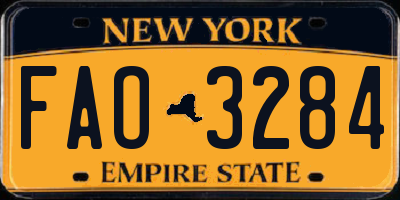 NY license plate FAO3284