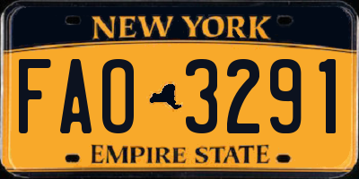 NY license plate FAO3291