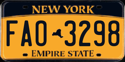 NY license plate FAO3298