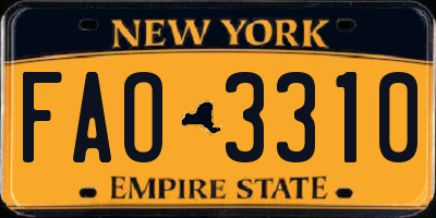 NY license plate FAO3310