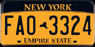 NY license plate FAO3324