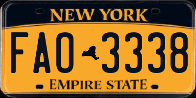 NY license plate FAO3338
