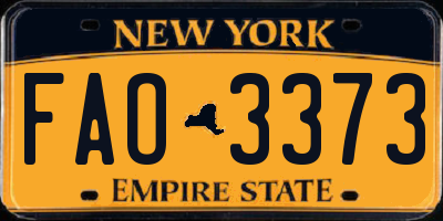 NY license plate FAO3373